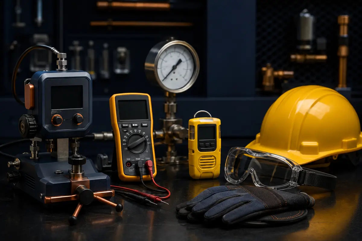 Measurement and testing instruments with industrial safety equipment